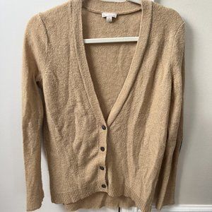 Beige Gap Cardigan with Patches on Elbows